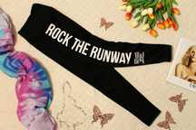 Victoria's Secret Czarne Wyszczuplające Legginsy Rock Z Napisem S/M