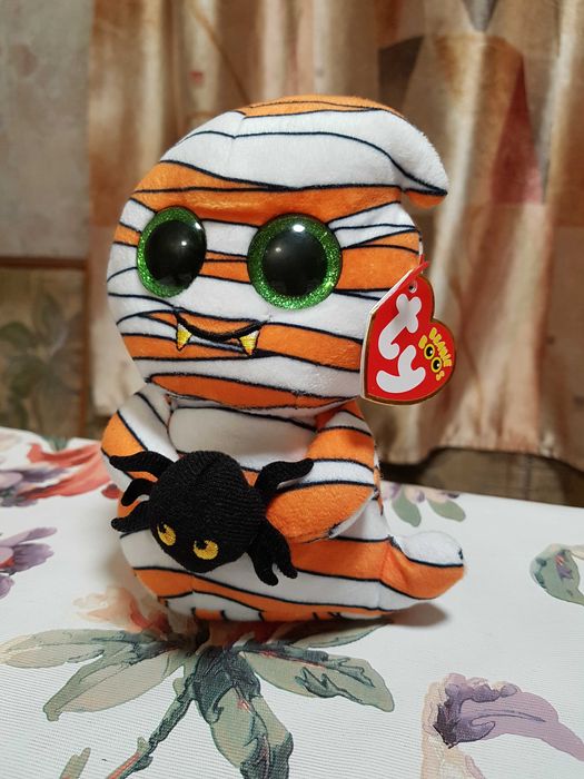 Ty Beanie Boos глазастик MUMFORD приведенье с пауком 15 см Halloween