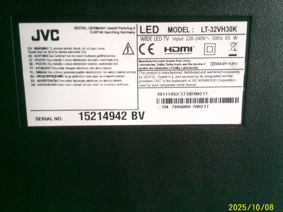 TV lLED JVC 32 cale