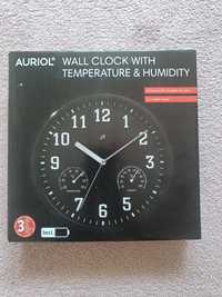 Zegar ścienny AURIOL z termometrem i higometrem NOWY