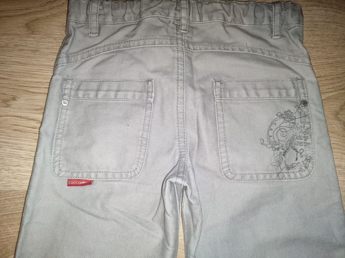 Spodnie jeans beżowe szare r.116 chłopięce coccodrillo