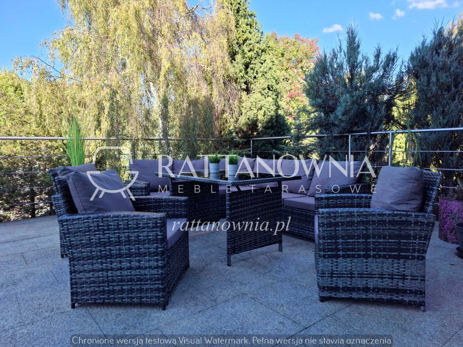 Narożnik Ogrodowy Duży Komplet Mebli Ogrodowych 8-10 os. WYPRZEDAŻ !!!