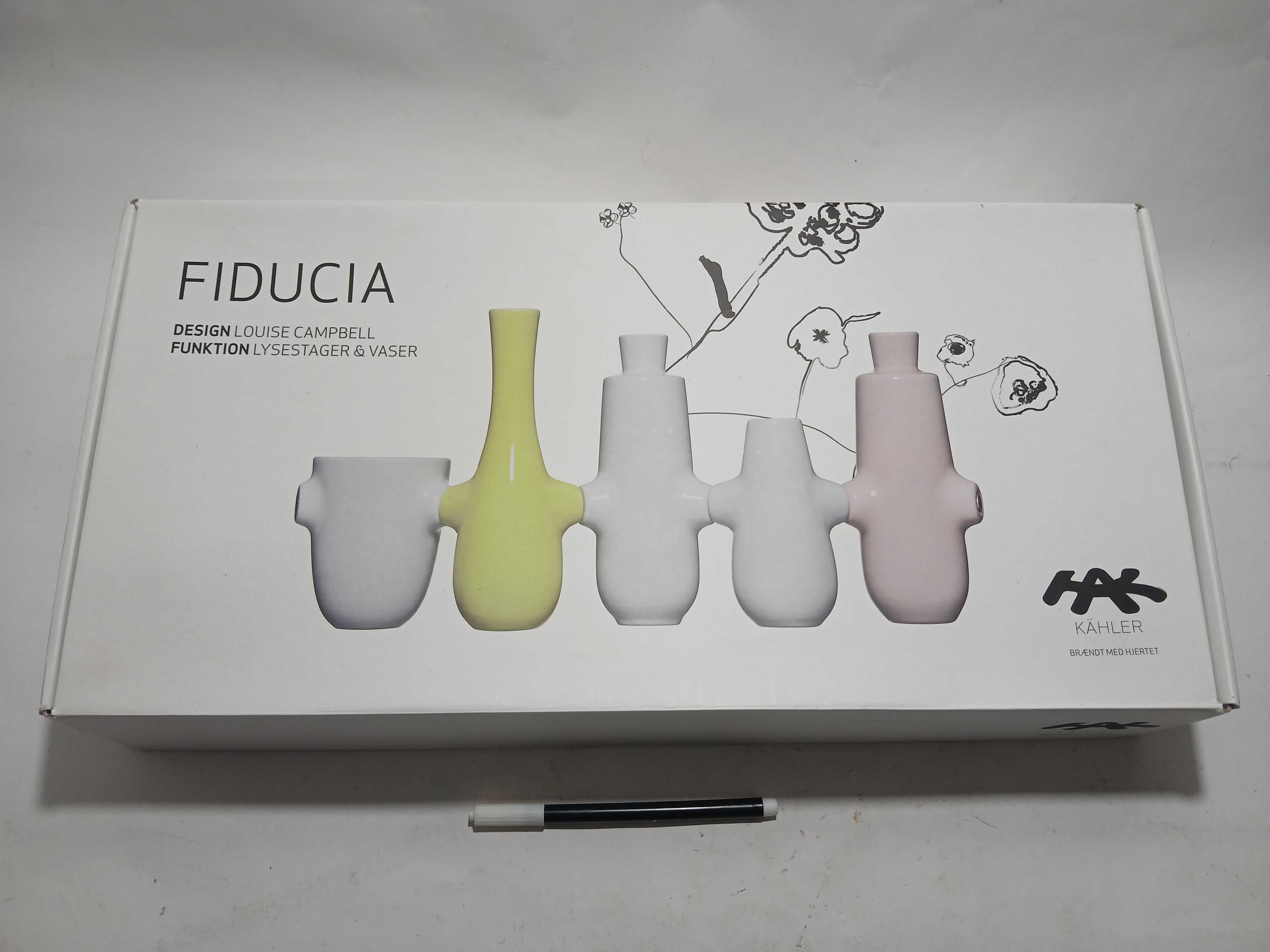 Conjunto 5 castiçais / vasos - KAHLER FIDUCIA - Novo na caixa
