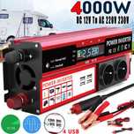 inversor Display LEd  DC 12V para AC 220V, 4 USB, 4000W, 3000W