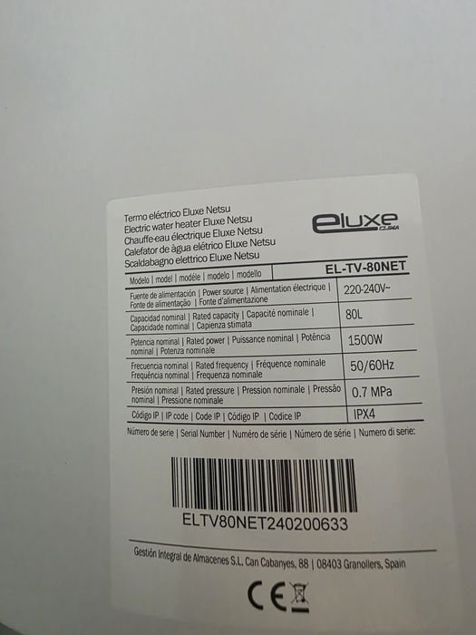 Termoacumulador eluxe