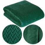 Koc narzuta pled 200x220 Flanelowy Design Cindy3 Ciemna Ziele