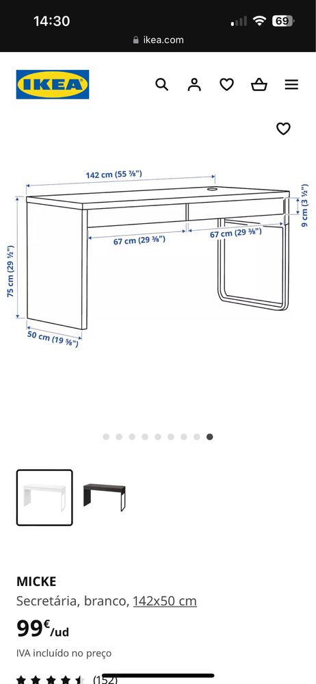 Secretária MICKE IKEA