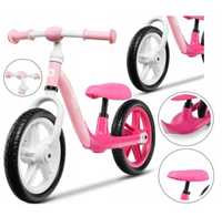 Rower rowerek biegowy dla dziecka różowy koła EVA 12" lekki regulowany