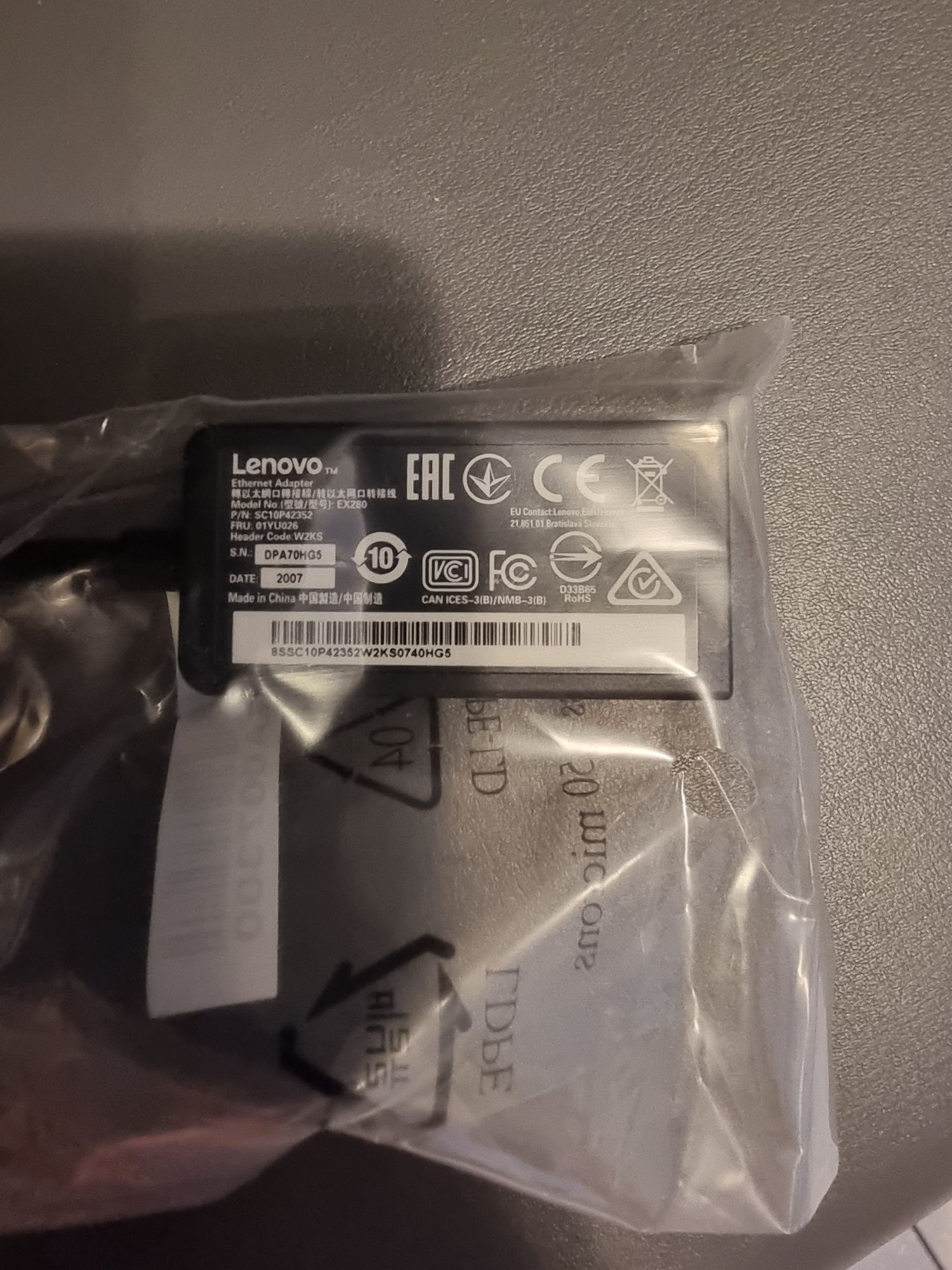 Oryginalny adapter Lenovo ThinkPad Ethernet Extension Adapter Gen 2 RJ