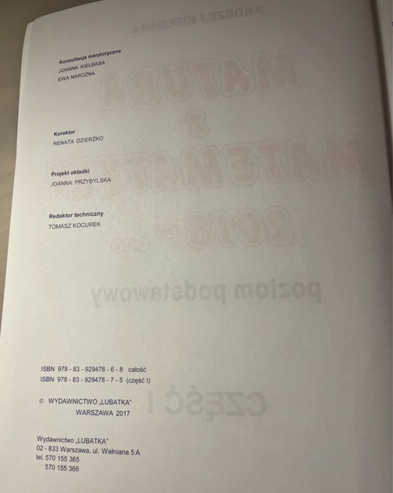 Zbiór zadań maturalnych matematyka 2018 Andrzej Kiełbasa