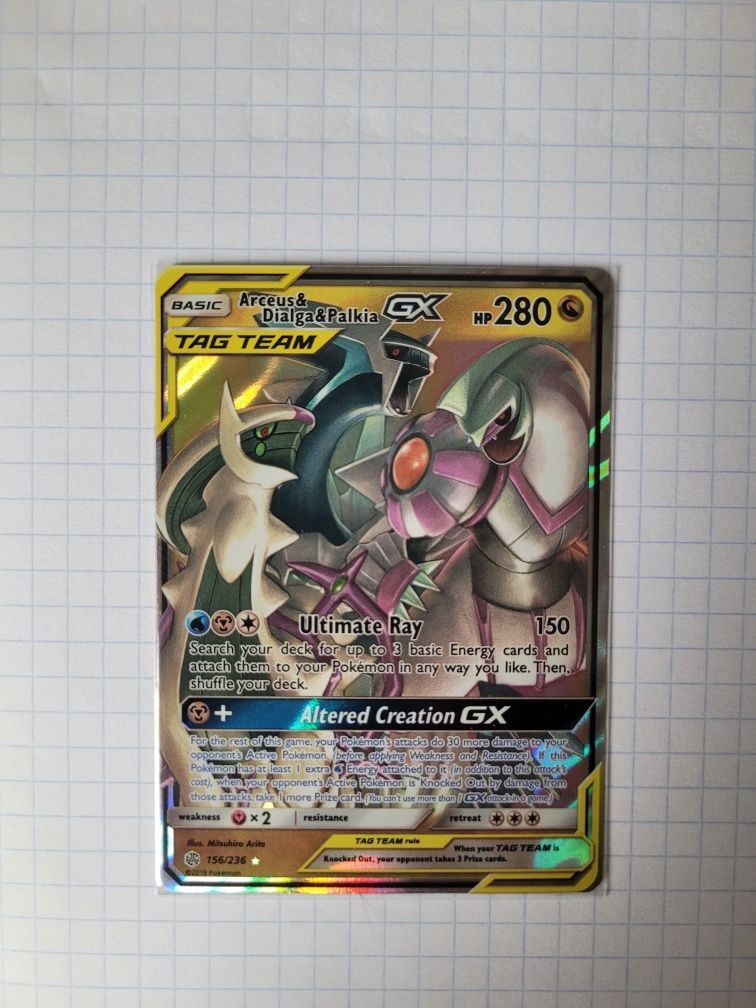 Karta Pokemon Arceus Dialga Palkia GX oryginalna