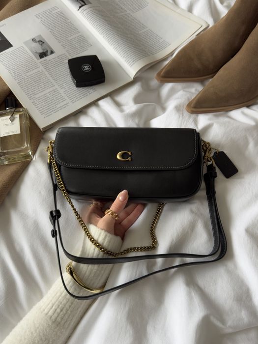 Сумка Coach Brook Flap Chain Black\Gold чорна