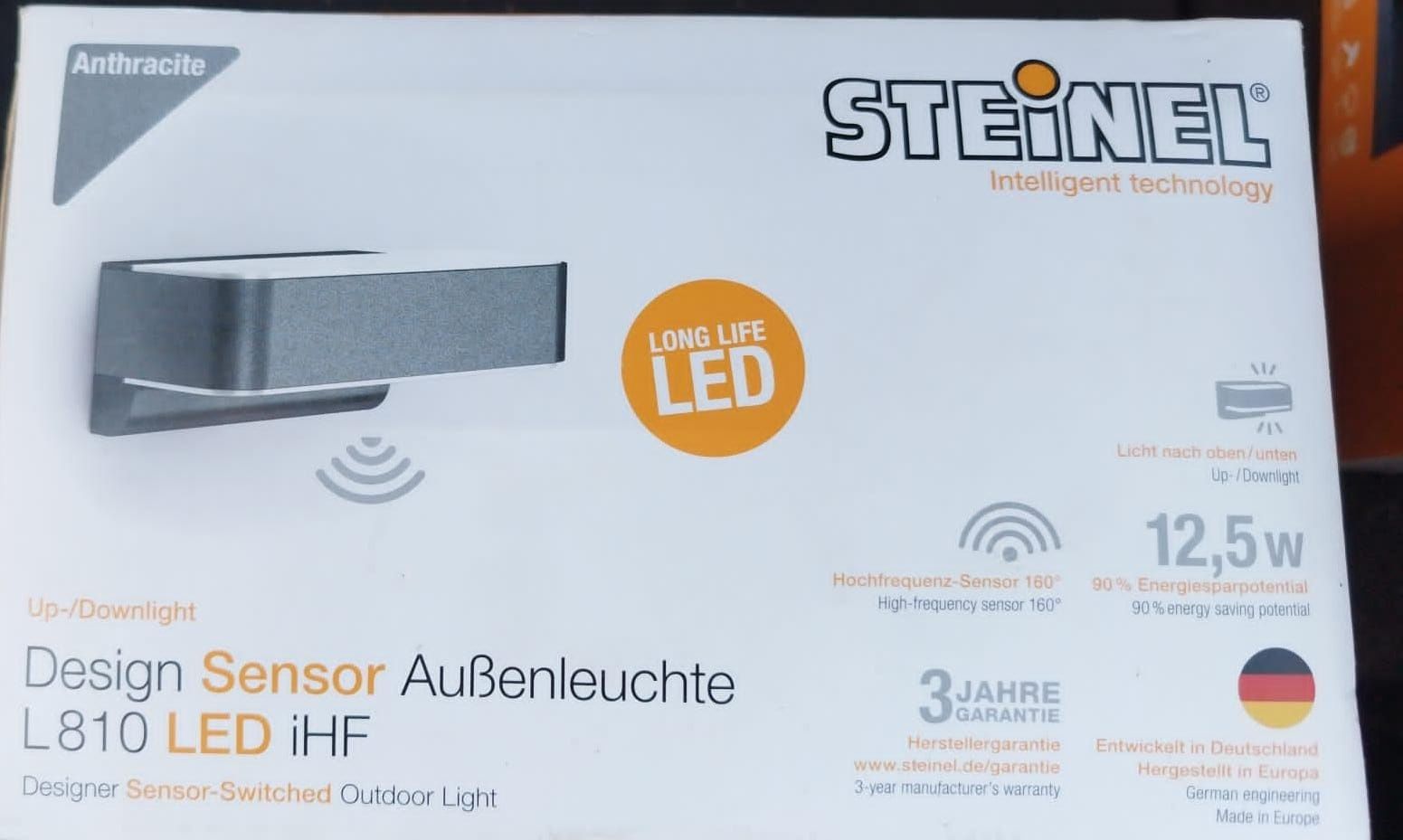 Lampa zewnętrza kinkiet Led z czujnikiem Stainel L810