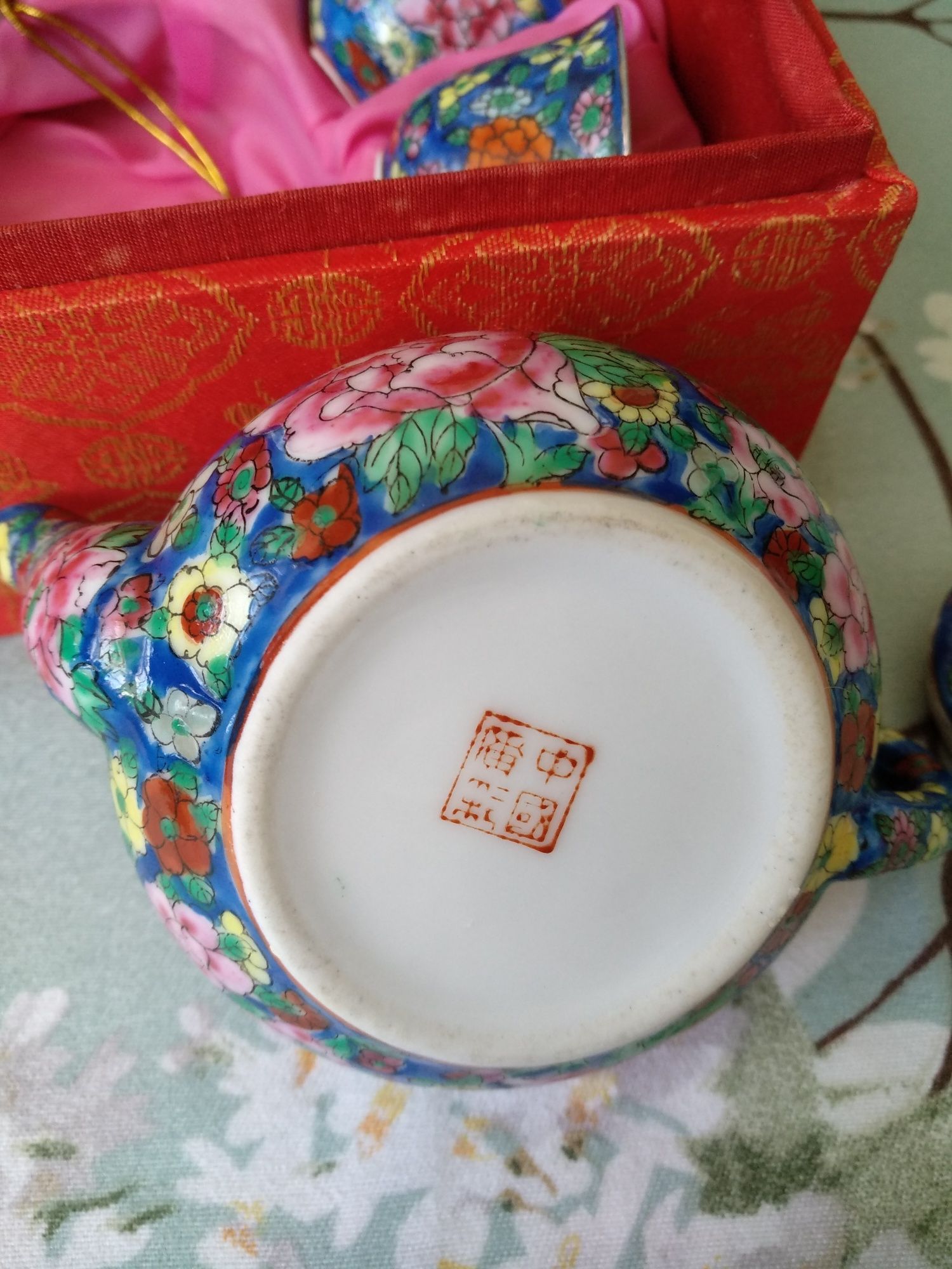 Фарфор антикварный китайский сервиз яичная скорлупа ручная роспись