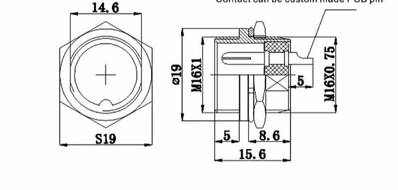 Złącze lotnicze GX16 - 2 pinowe, 1 szt.