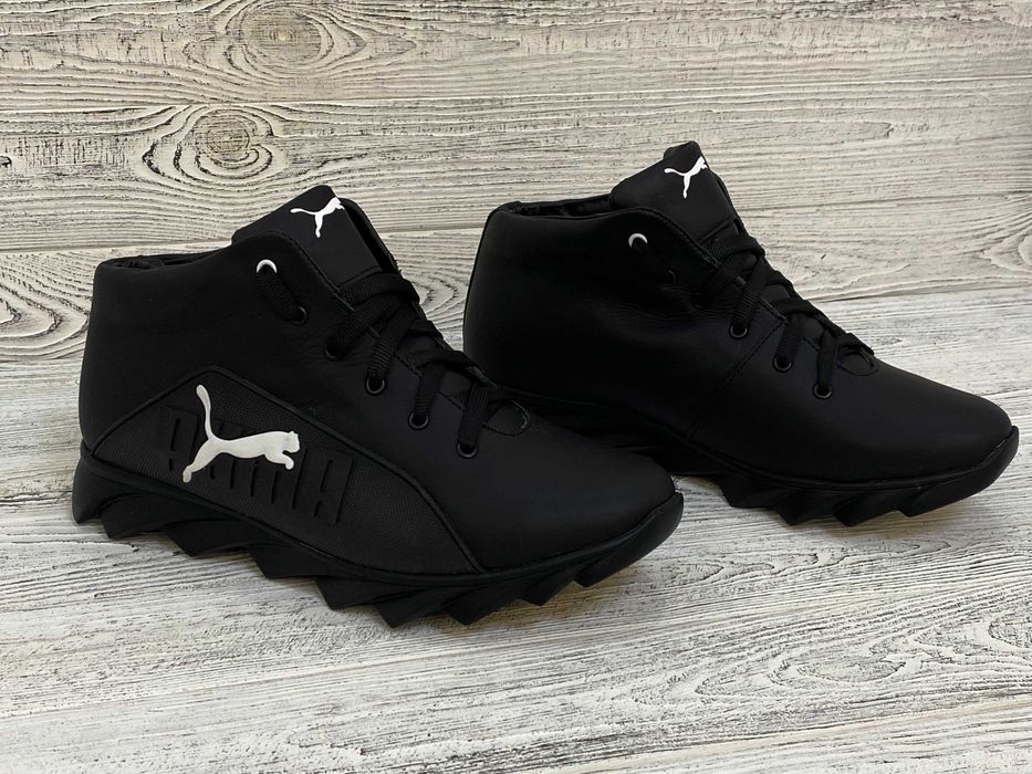 Чоловічі зимові кросівки на хутрі Пума Чоботи Puma Нат. шкіра р39 - 45