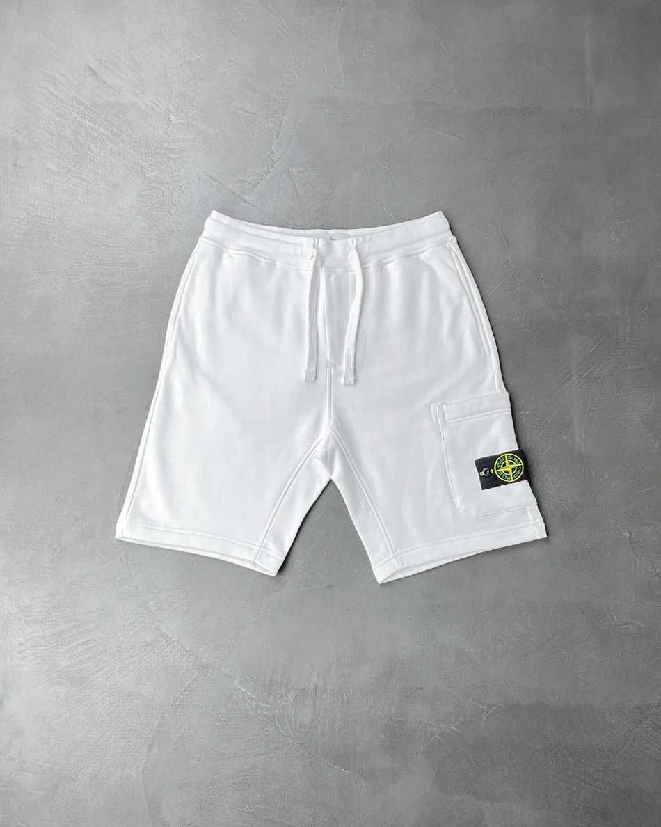 Шорти STONE ISLAND 64651 Garment-Dyed Cotton Shorts White SI0167-WT