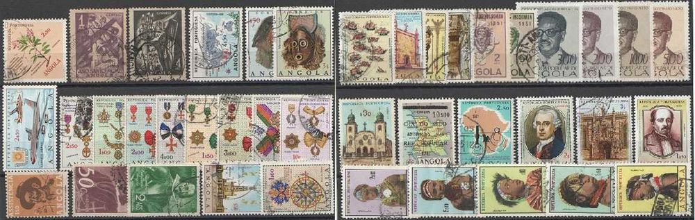 Filatelia: Angola - 128 selos diferentes