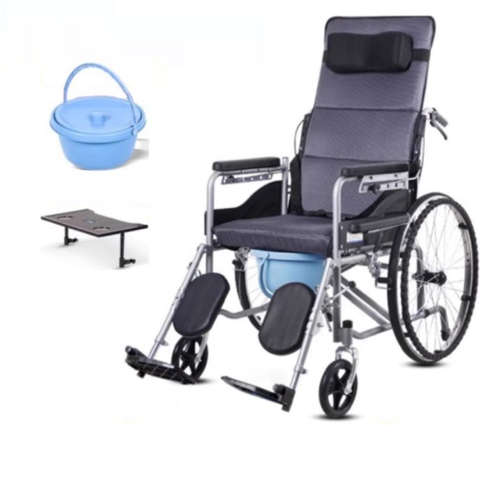 Инвалидная коляска складная регулируемый наклон горшок столик поручни