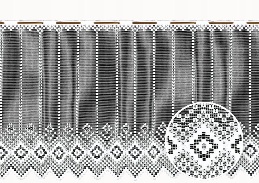 Firanka zazdrostka 3943 / 40 cm biała.. Polontex
