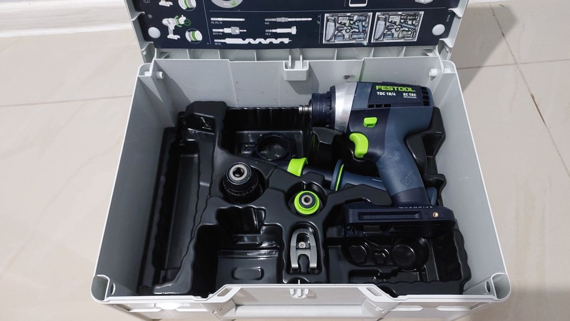 Festool Акумуляторний дриль-шурупокрут QUADRIVE TDC 18/4 i-Basic Festo