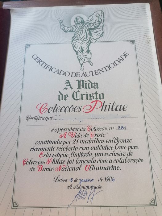 Coleção 24 medalhas banhadas a ouro, da vida de Jesus Cristo