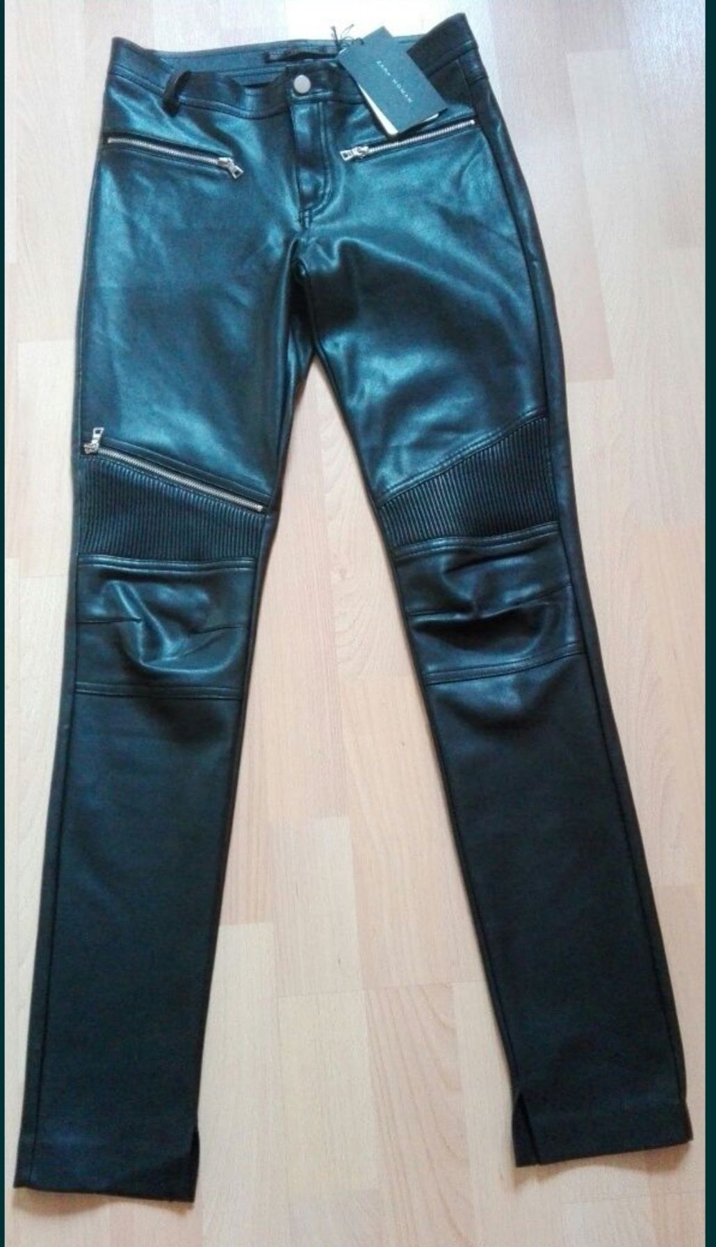 Nowe spodnie Zara, spodnie eco skóra Zara, r. XS