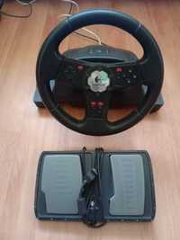 Руль Logitech WingMan Formula Vibration Feedback Wheel. и педали