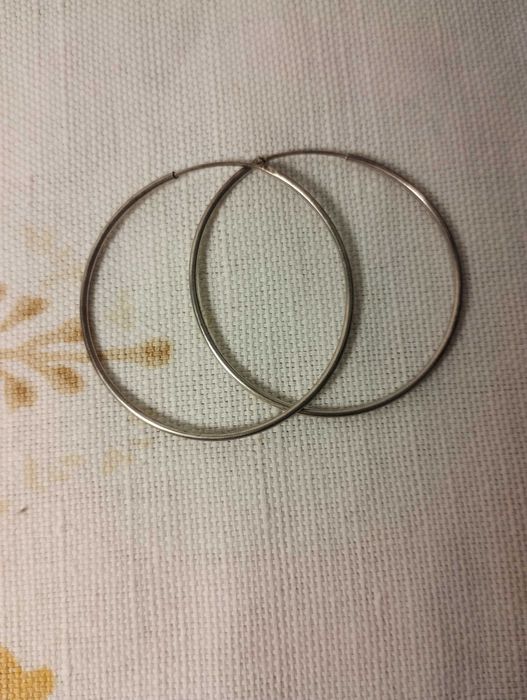 Kolczyki srebrne kółka vintage PRL