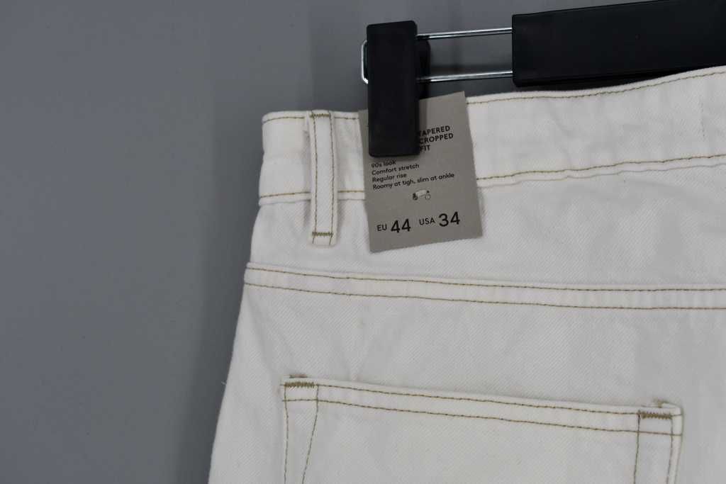 Kremowe jeansy MNG Man Ben tapered cropped 44 nowe z metką