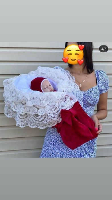 Продам зимовий конверт на виписку для дівчинки