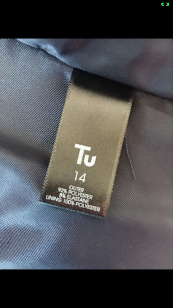 Kurtka zimowa welurowa TU granatowa 42 XL ocieplana pikowana