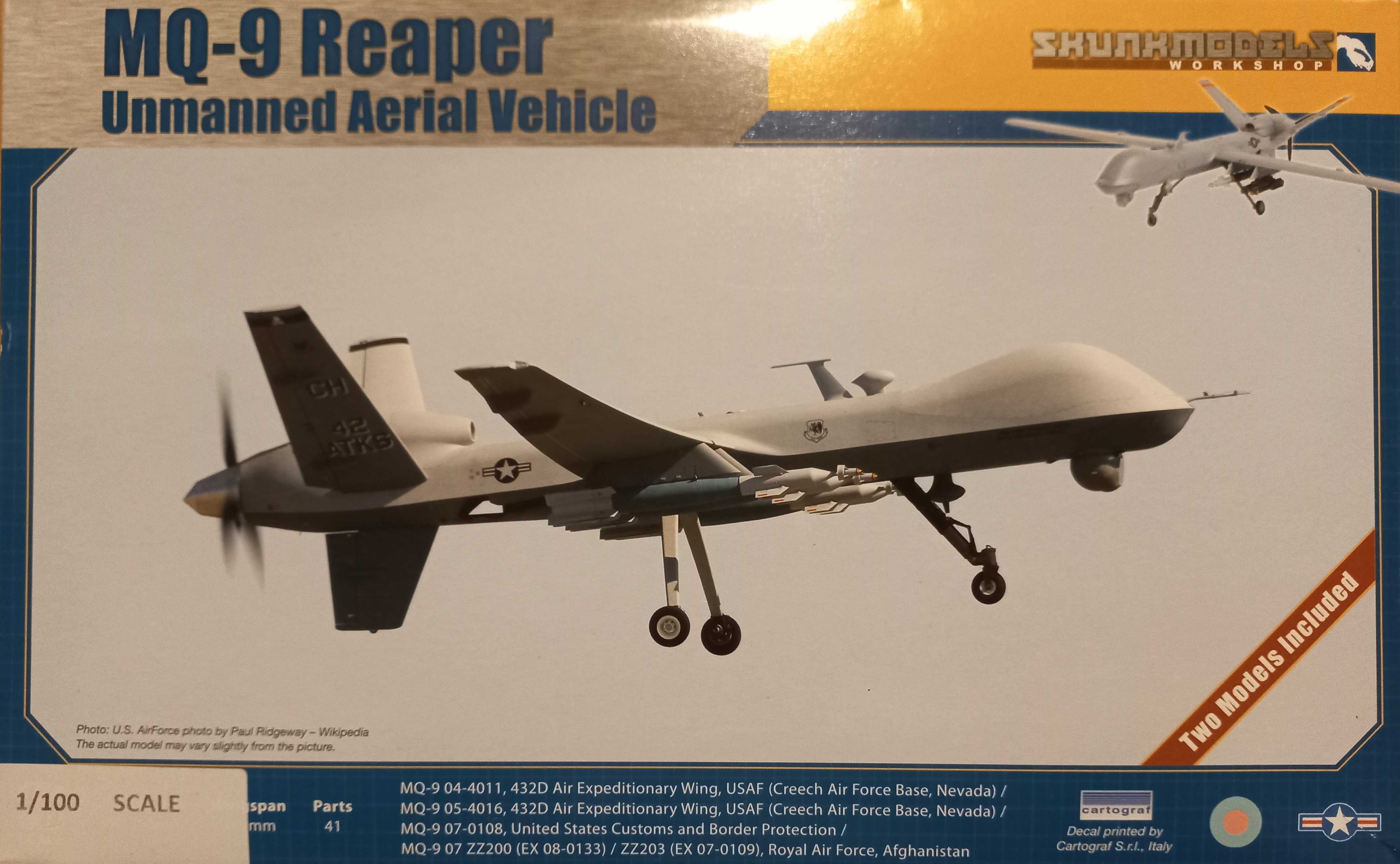 Сборная модель самолета - дрона MQ-9 Reaper 1/100