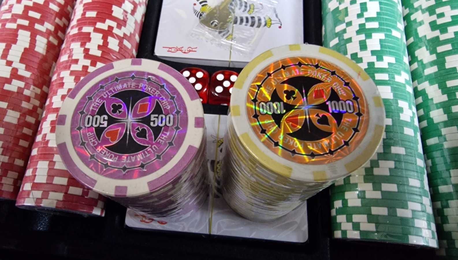Покерный набор на 500 ф. 2 колоды Покер игра Подарочный покер набор