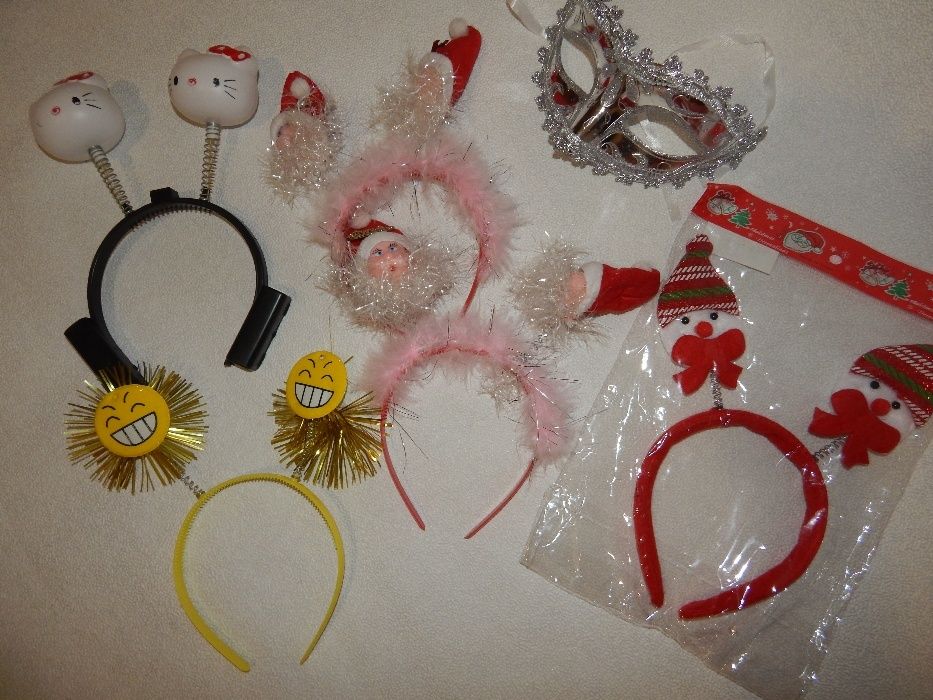 обруч новогодний смайлик маска