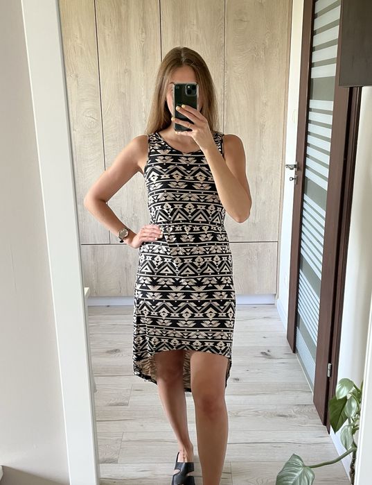 Letnia brązowa sukienka h&m