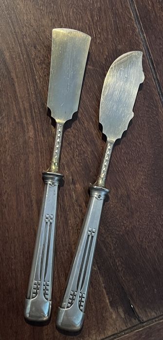 WMF - posrebrzany zestaw noży do pasztetu i sera - katalog - XIXw