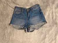 Niebieskie szorty krótkie spodenki z wysokim stanem jeansowe dżinsowe