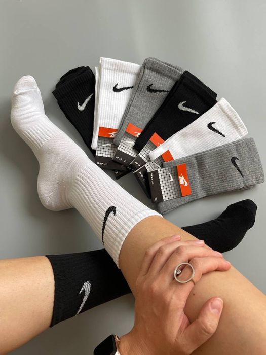 Носки Упаковка 12 пар Найк/Nike Микс (белые, серые, черные) Опт