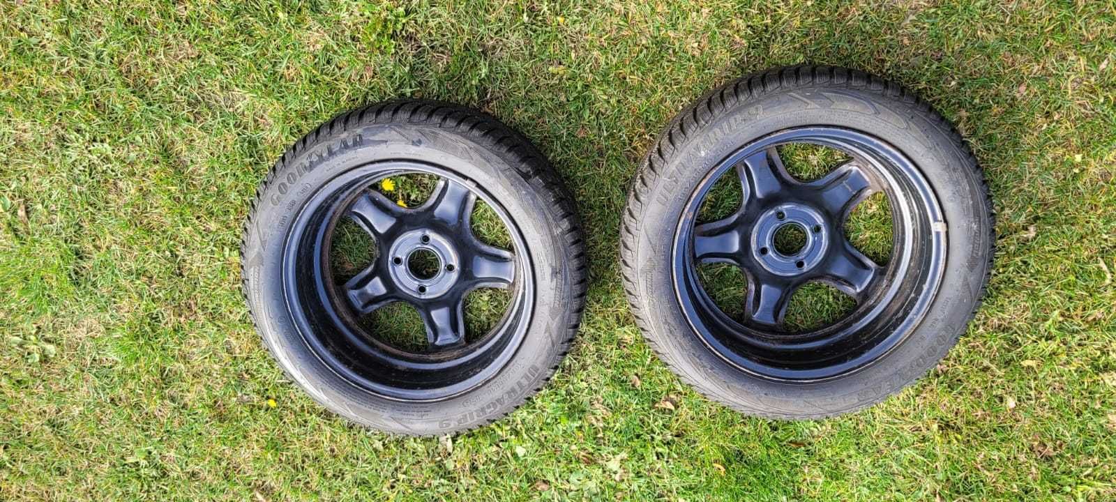 Felgi strukturalne 4x100 6J ET37 z oponami 
zimowymi 195/55 R16