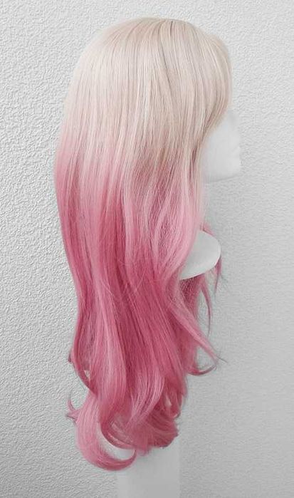 Blond długa peruka ombre gradient z grzywką cosplay wig Marin Kitagawa