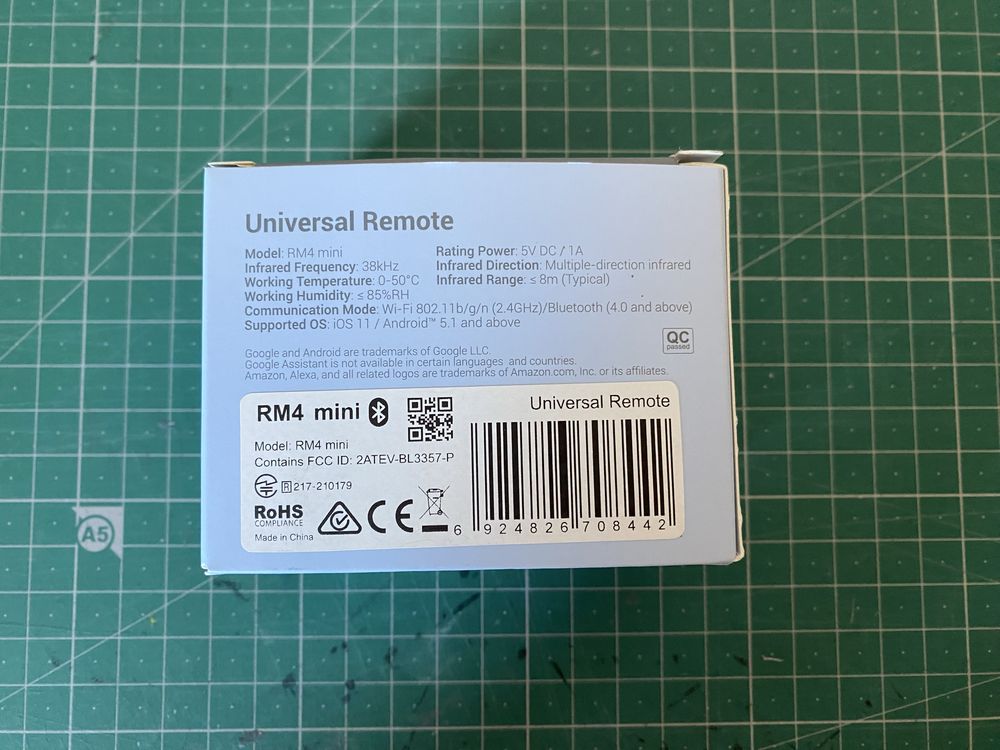Broadlink - Controlo Remoto Universal RM4 Mini