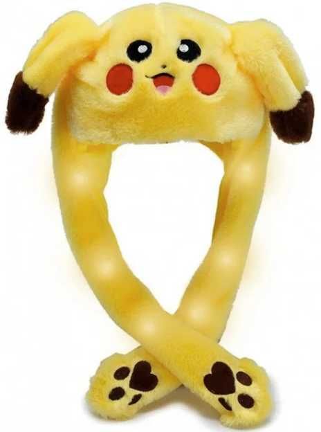 Светящаяся шапка с двигающими ушами, Шапка Пикачу Желтый