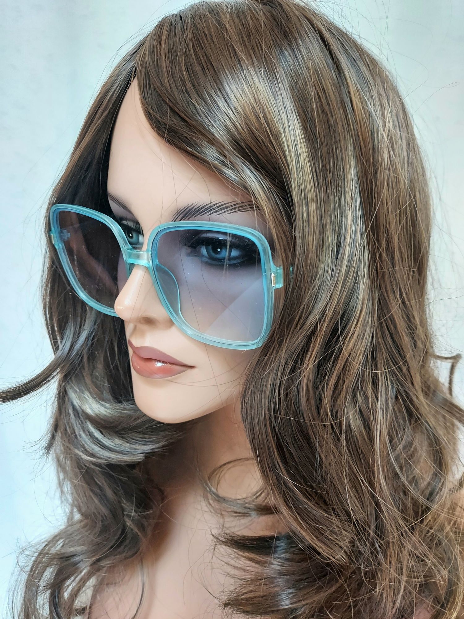 Niebieskie okulary kwadratowe damskie