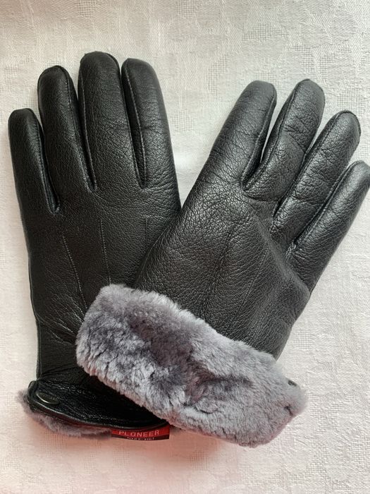 Рукавиці(перчатки)чоловічи шкіряні на хутрі