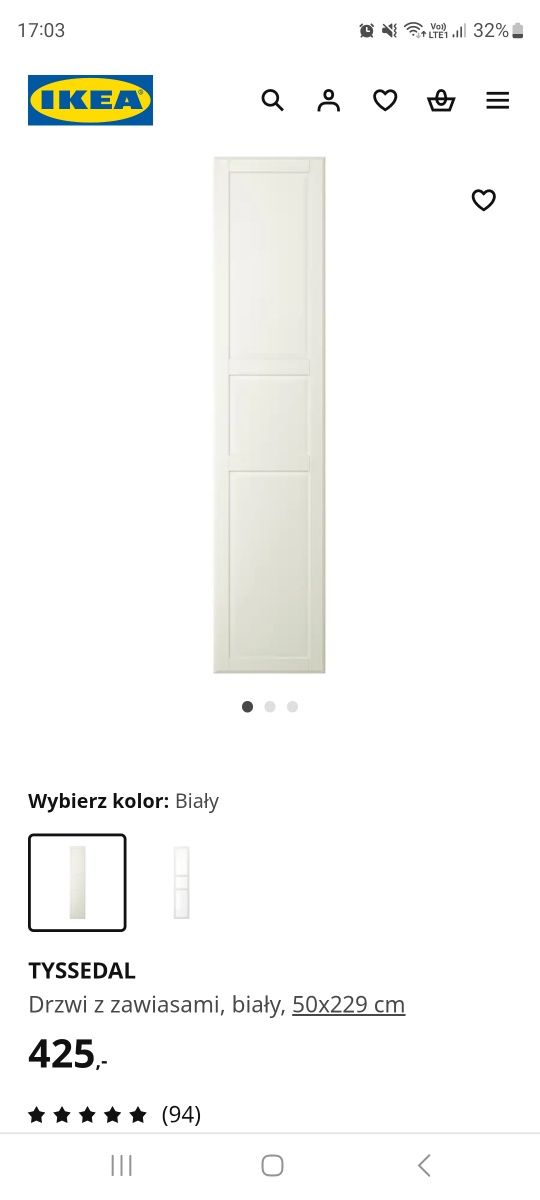 Drzwi tyssedal do szafy pax ikea