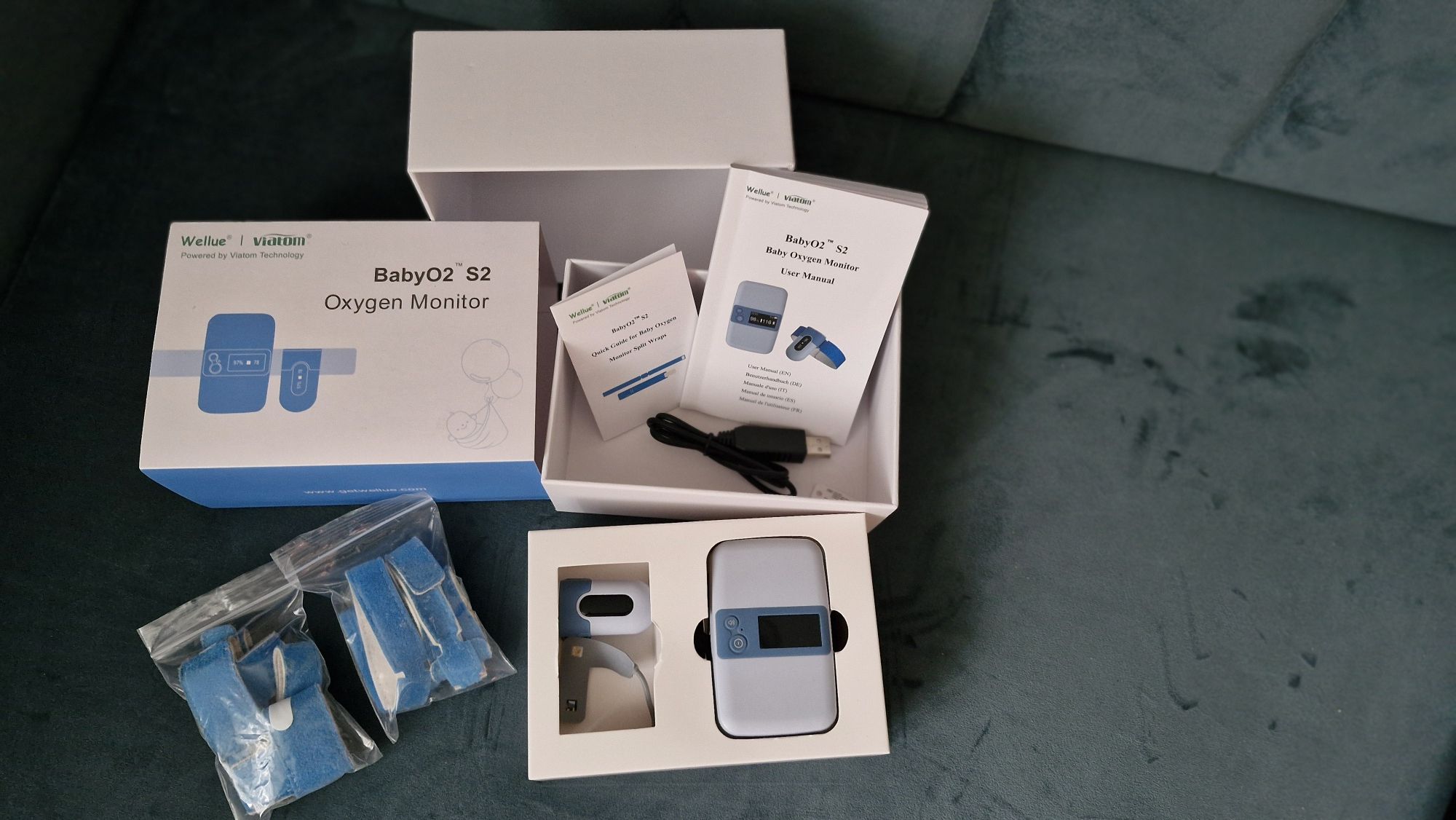 Monitor oddechu, pulsoksymetr Wellue Baby O2 S2