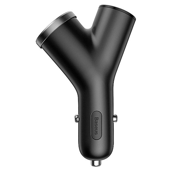 Baseus Y Type Car Charger ładowarka samochodowa 2x USB + gniazdo zapal