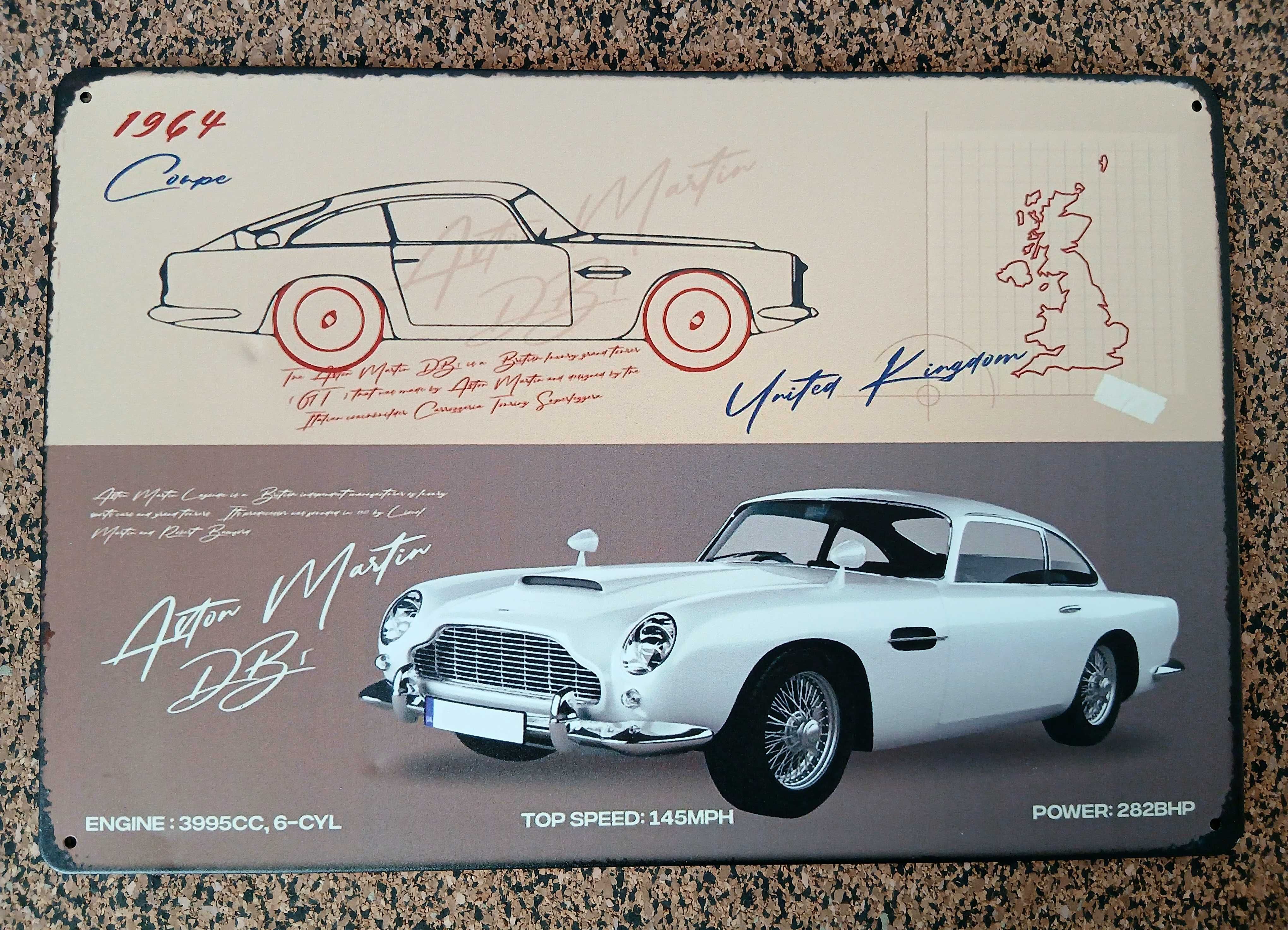 Poster - Aston Martin DB5 1964 (metal 30x20 cm)