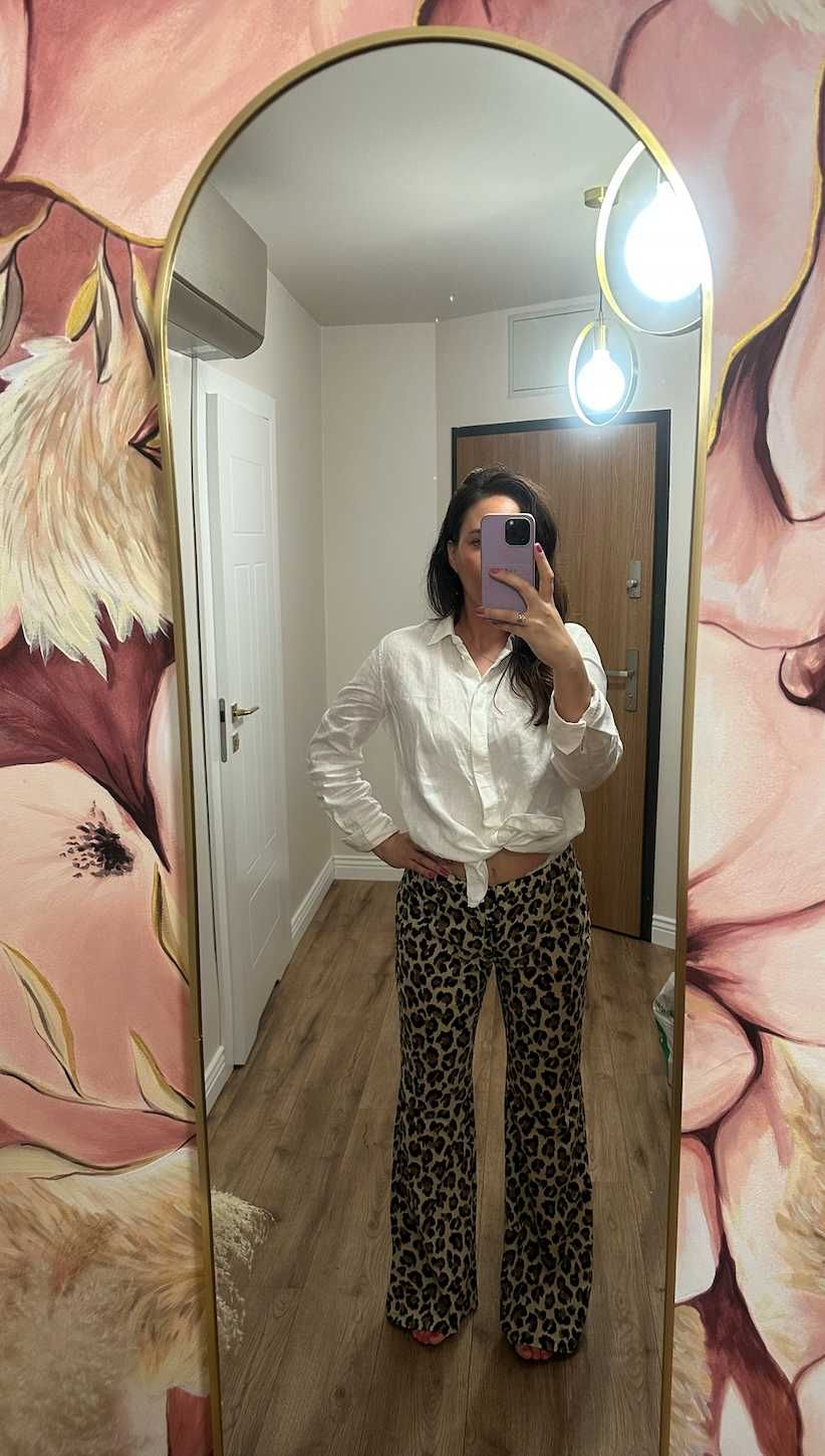 Spodnie dzwony Zara panterka 40 L
